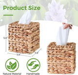 Woven rattan rectangle tissue box cover