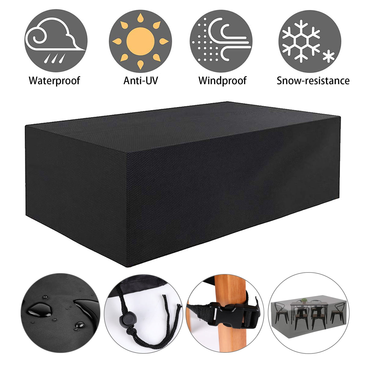 Waterproof Outdoor Patio Furniture Cover 106 x 71 x 35in Silver