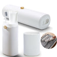 White ventilated travel toothbrush case with twist lock and mouthwash cup