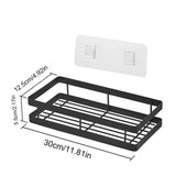 Side view of black wall shelf showing 5.5 cm raised guard rail and slim profile