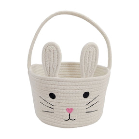 Wanaka multicolour cotton rope Easter bunny basket variant A