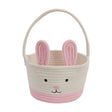 Wanaka multicolour cotton rope Easter bunny basket with carry handle