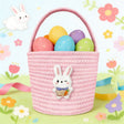 Cotton rope Easter bunny basket with rabbit ears, style E