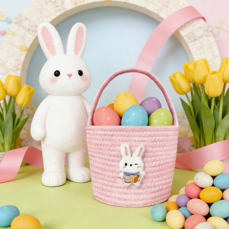 Cotton rope bunny basket for kids