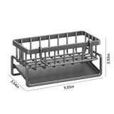 Angled drainage tray of the sink organiser channelling water away