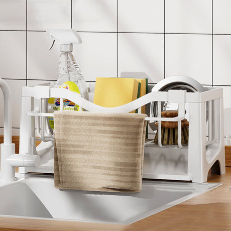 Style C kitchen sink sponge holder and caddy organiser with draining tray