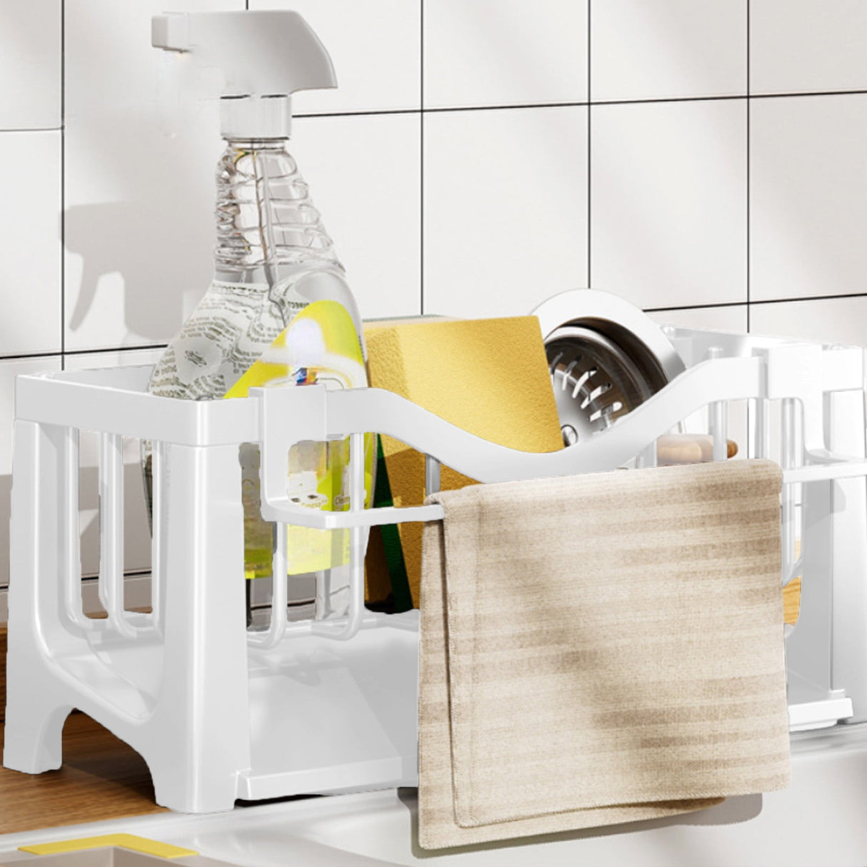 Dimension diagram for sink caddy organiser, 23 x 11.5 x 10 cm