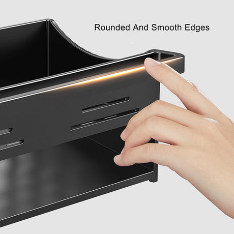 Close up of the caddy frame and brush slot on the sink organiser