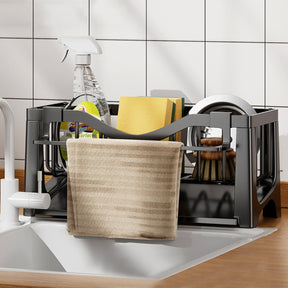 Style J kitchen sink sponge holder and caddy organiser with draining tray