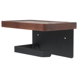 Sartene Toilet Paper Holder Stand with Storage Shelf, Solid Wood, Coffee