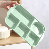 Five compartment wheat straw divided plate in green
