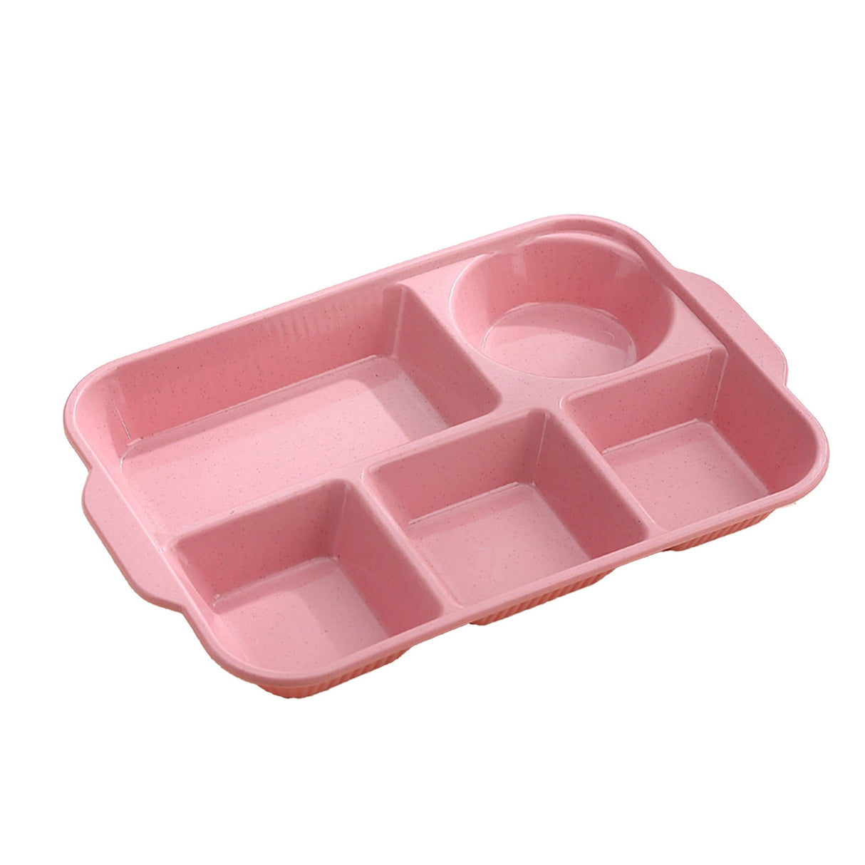 Five compartment wheat straw divided plate in pink