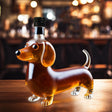 Brown 3D wolf head whisky decanter in glass - view 1