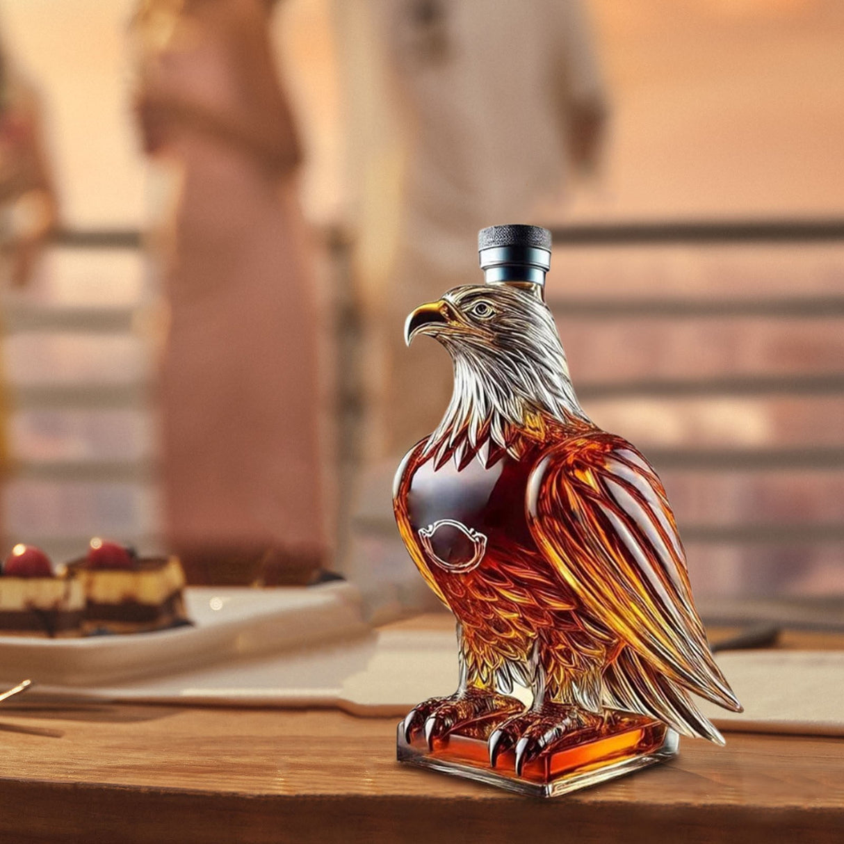 Varenna Whiskey Decanter, Wolf Head, Glass, Style C