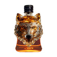 Varenna wolf head glass whiskey decanter with metal lid, style D