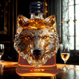 Varenna Whiskey Decanter, Wolf Head, Glass, Style D