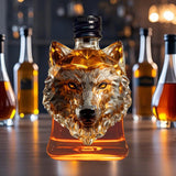 Varenna Whiskey Decanter, Wolf Head, Glass, Style D
