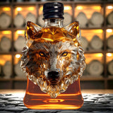 Varenna Whiskey Decanter, Wolf Head, Glass, Style D