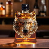 Varenna Whiskey Decanter, Wolf Head, Glass, Style D