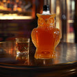 3D wolf head whisky decanter in glass - view 1