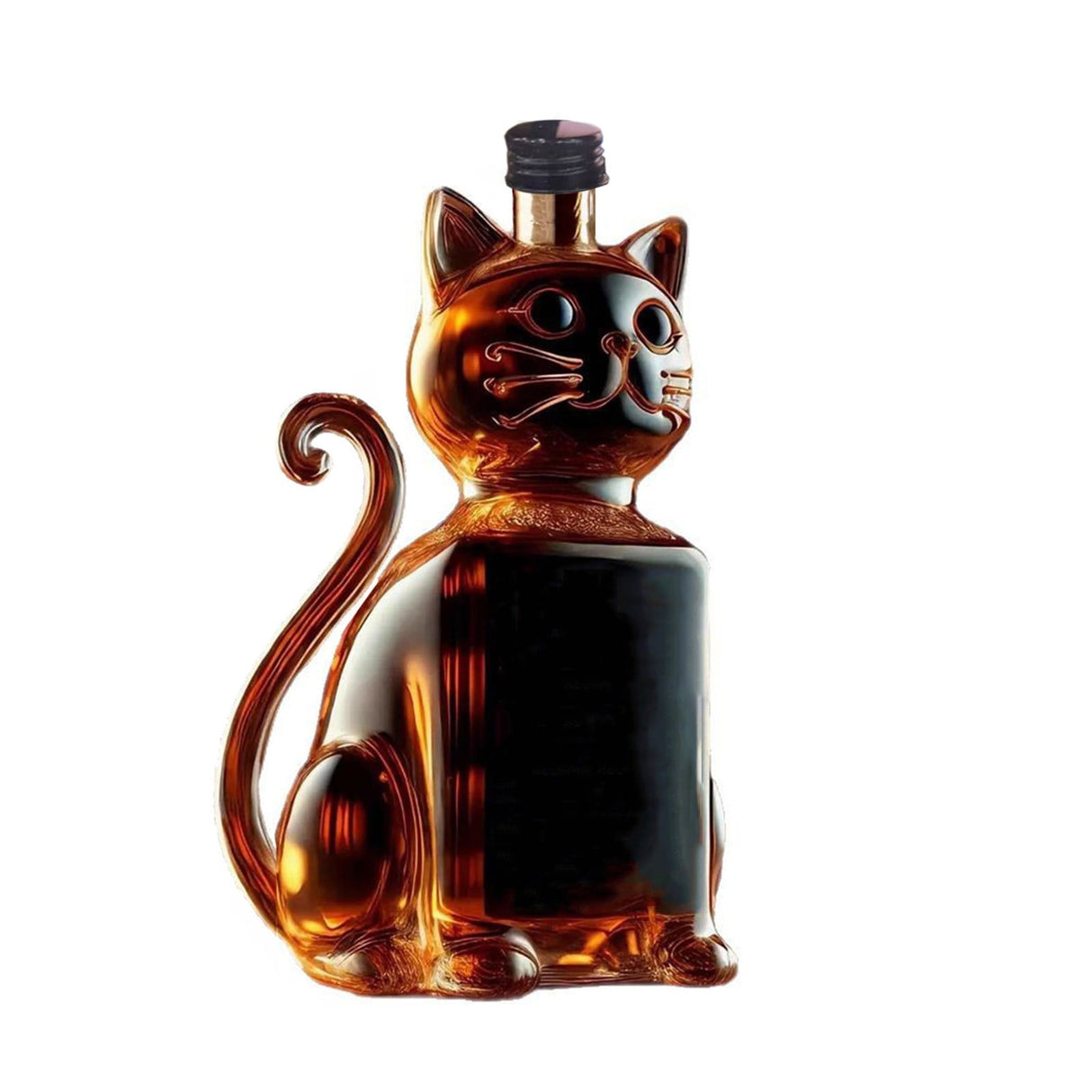 3D wolf head whisky decanter in glass - view 1