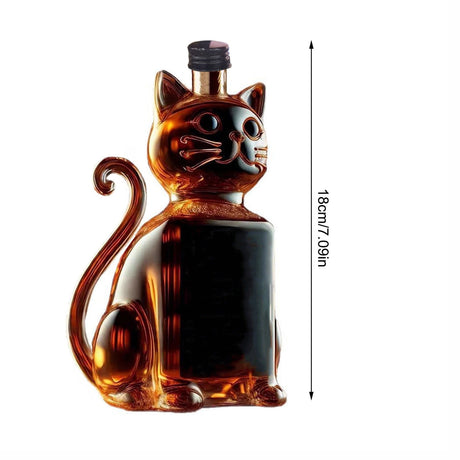 3D wolf head whisky decanter in glass - view 2