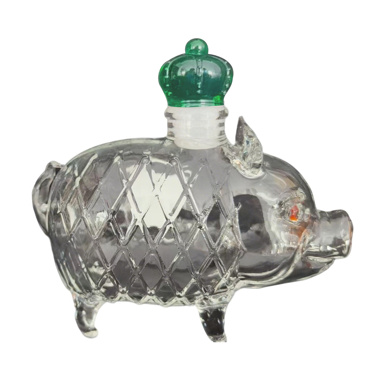 3D wolf head whisky decanter in glass - view 3