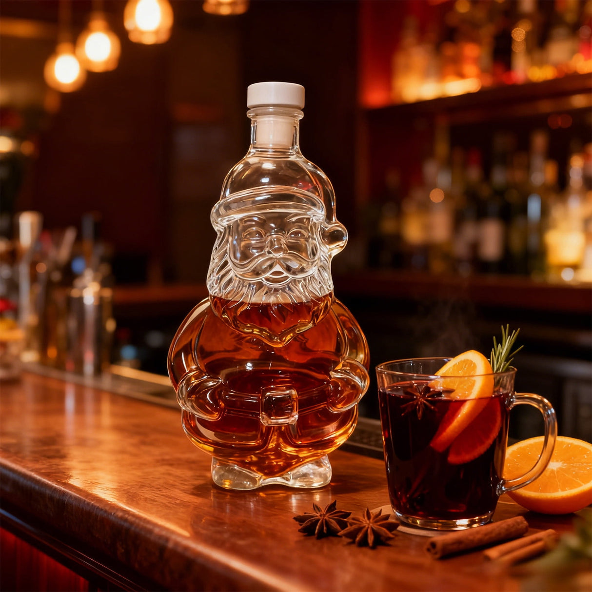 3D wolf head whisky decanter in glass - view 4