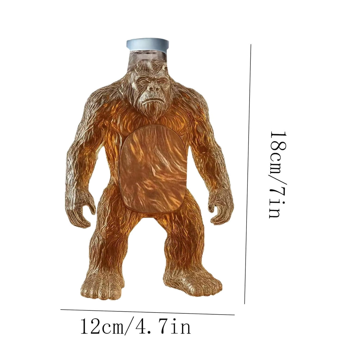 3D wolf head whisky decanter in glass - view 3