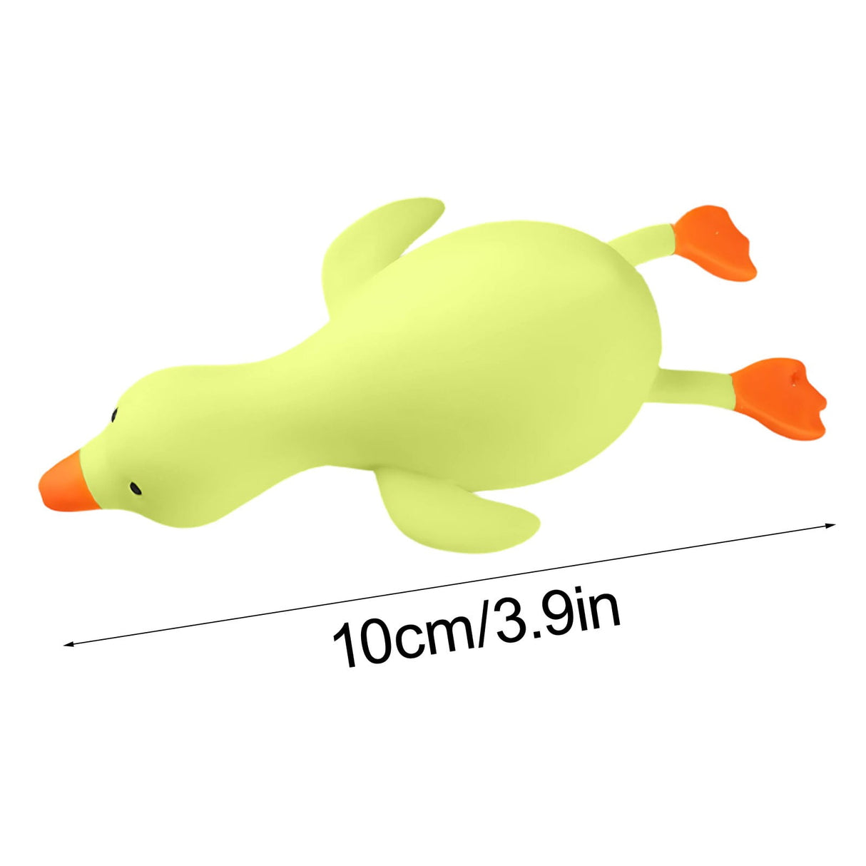 Glitter duck squeeze toy being pinched