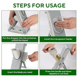 Interchangeable 2 mm to 7 mm blades supplied with the vegetable slicer