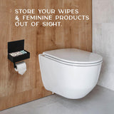 Dimension diagram for toilet paper holder with shelf, 20.5 x 13 x 15.5 cm