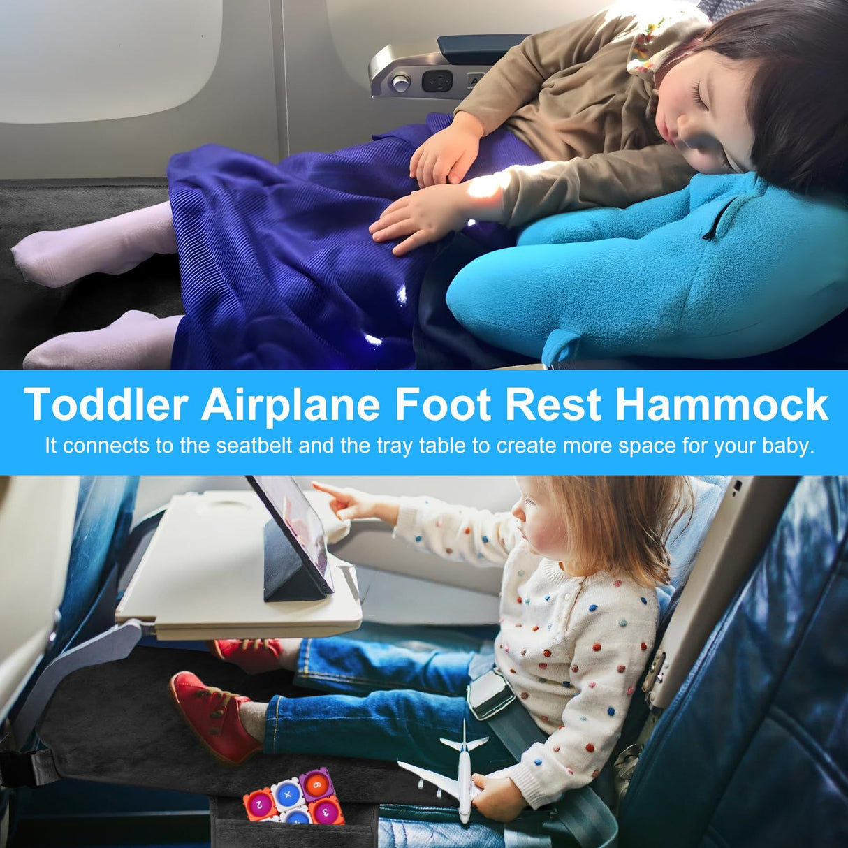 Toddler airplane travel bed and footrest extender - view 2