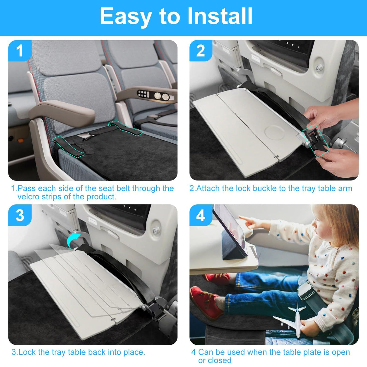 Toddler airplane travel bed and footrest extender - view 5