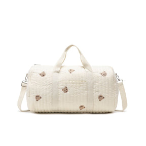 Hope Cove white embroidered quilted cotton baby diaper tote bag