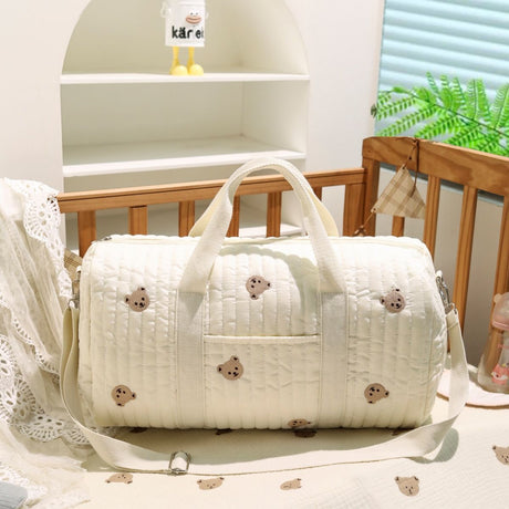 Quilted baby diaper tote bag with shoulder strap - view 3