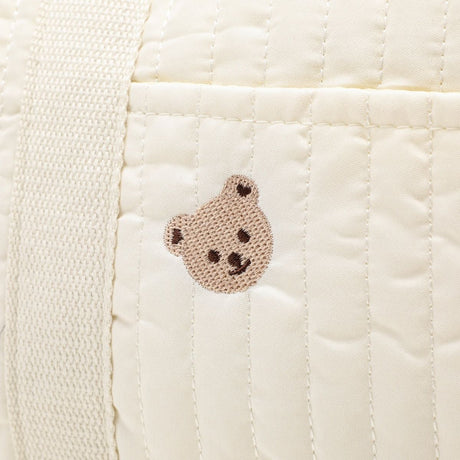 Quilted baby diaper tote bag with shoulder strap - view 4