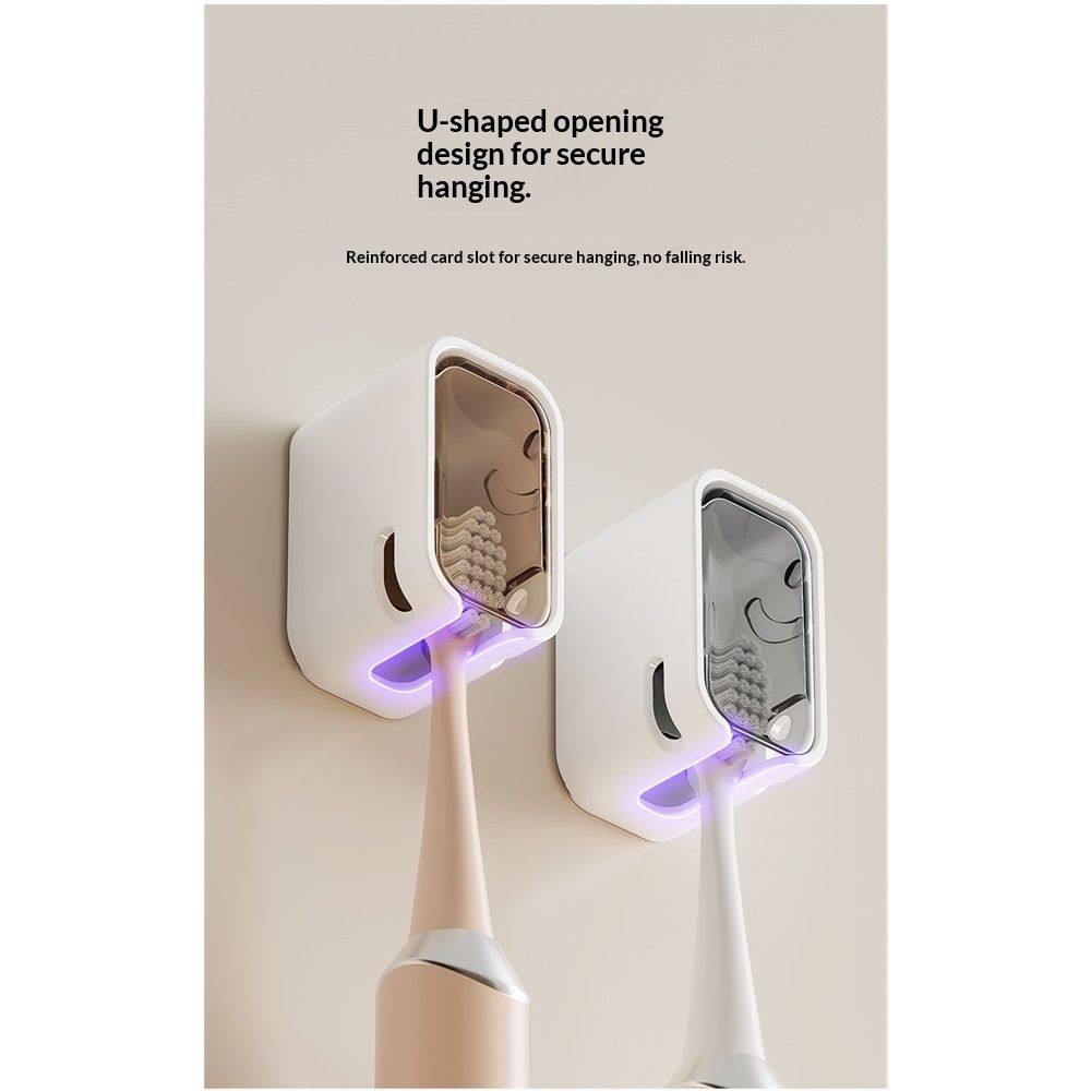 Ventilation holes in the base of the wall mounted toothbrush holder