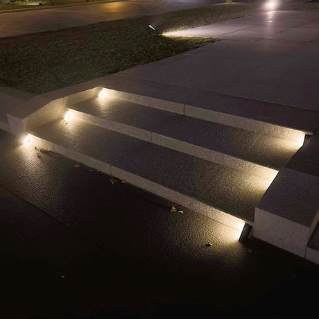 Solar LED step lights in warm white for outdoor steps - view 3