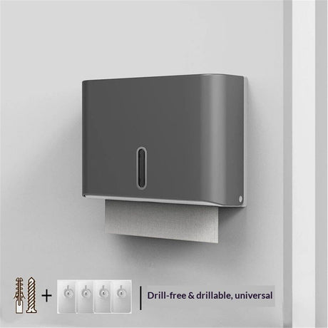 Grey ABS wall mounted paper towel dispenser with viewing window and key lock