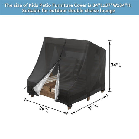 Waterproof Double Chaise Lounge Furniture Cover 34 x 37 x 34 Inch