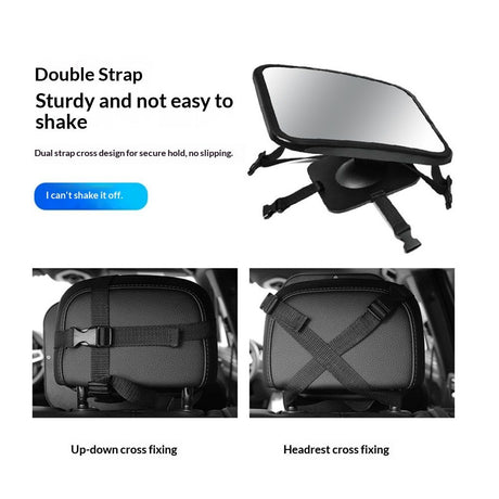 Baby Car Mirror, Rear Facing Convex for Fixed Headrests