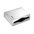 Lockable stainless steel paper towel dispenser mounted on a washroom wall