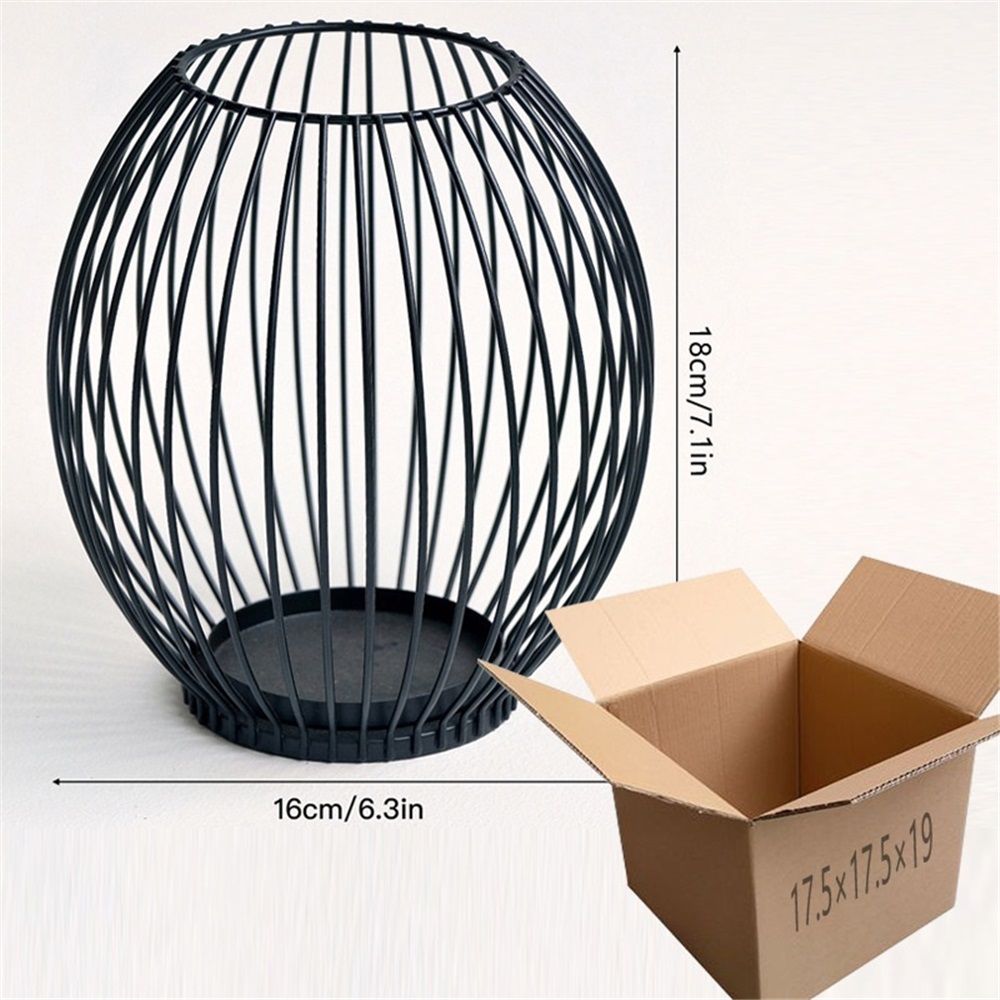 Large wrought iron candle lantern holder in matte black
