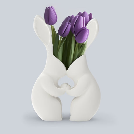 White bunny-shaped decorative flower vase