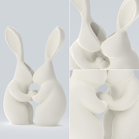 White bunny-shaped decorative flower vase