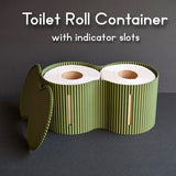 Light green 3D printed toilet paper roll storage box holding two rolls