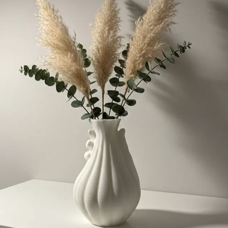 Norcia 3D Printed Vase, White