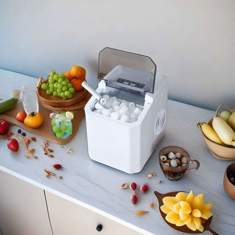 Ice maker control panel with ICE FULL and ADD WATER indicators