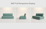 Kalbarri Outdoor 2 Seater Sofa, Teal, Teak Frame